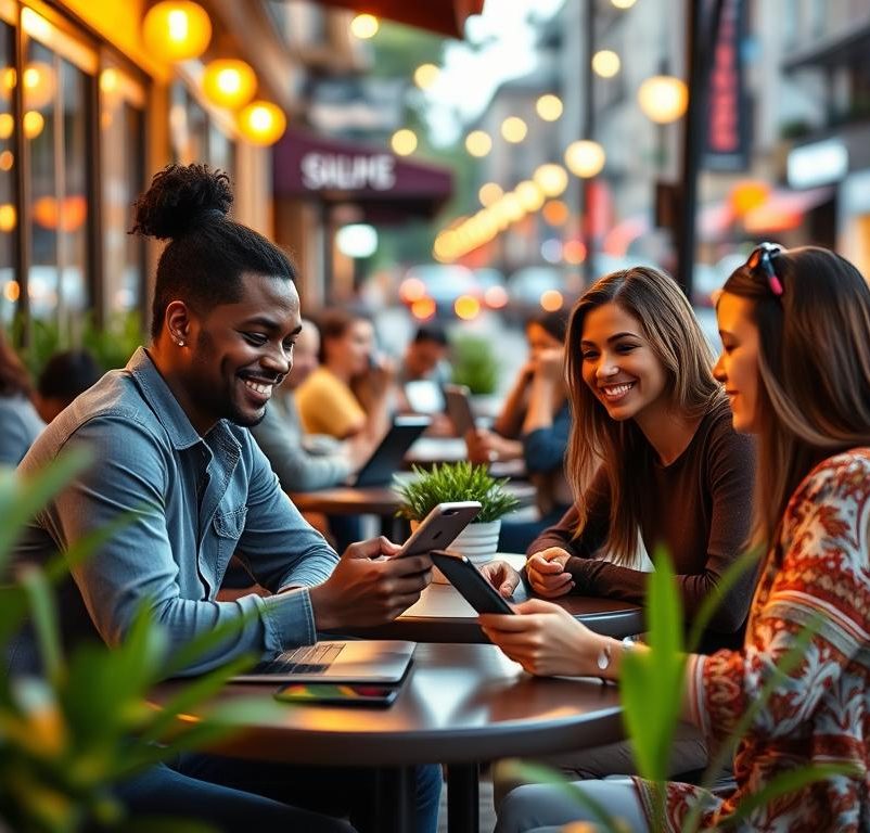 Online chat with nearby people